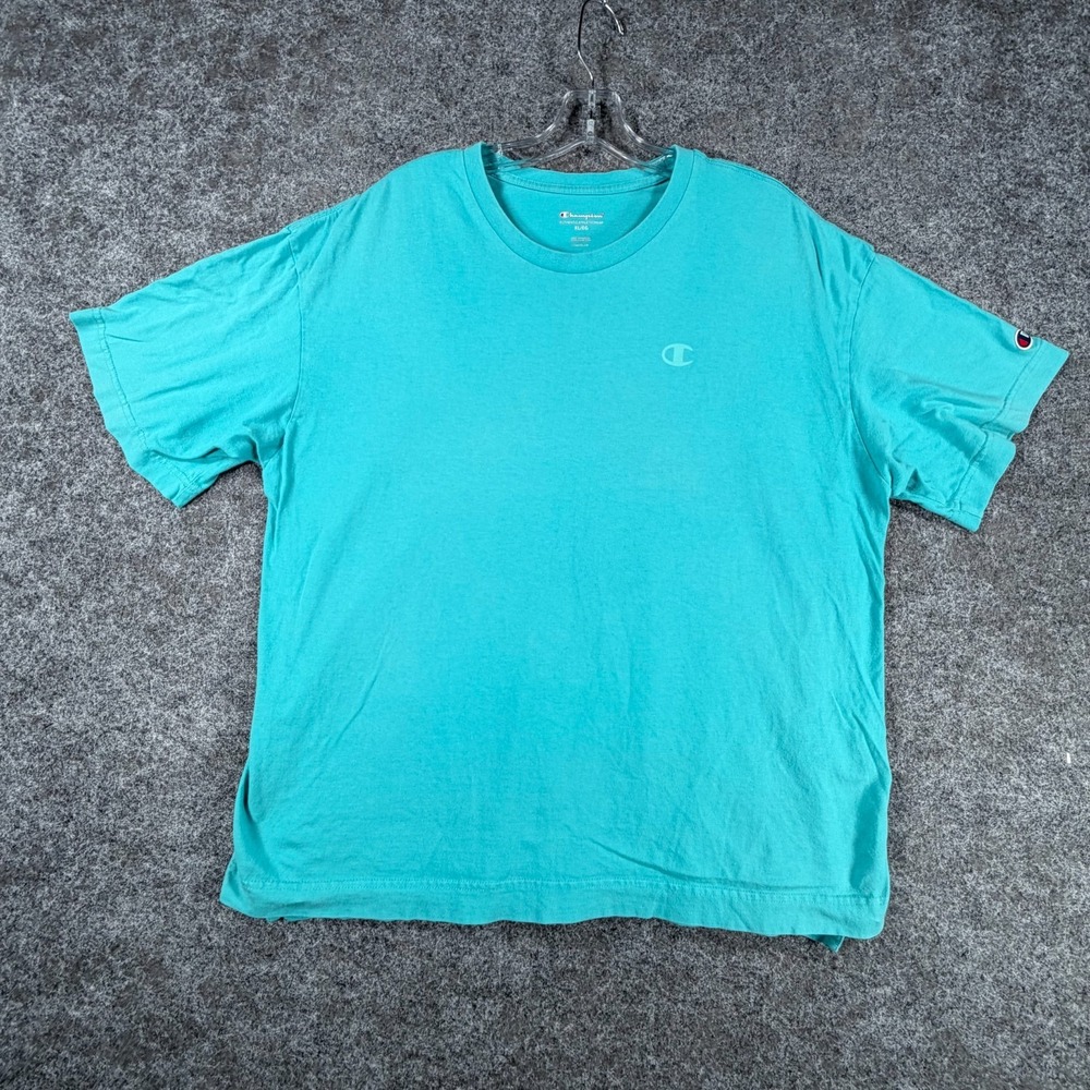 Champion Athletic T-Shirt Mens XL Aqua Blue Classic Jersey Crewneck Athleticwear